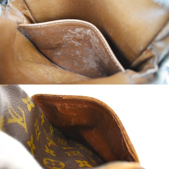 Authentic LOUIS VUITTON Danube Shoulder Bag Monogram Leather Brown France - Picture 6 of 13